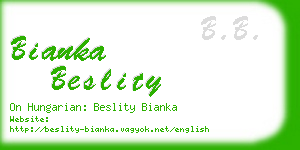 bianka beslity business card